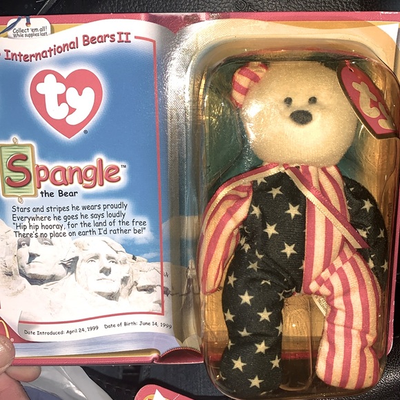 Collectible Ty bear VERY RARE Spangle Bear still in box McDonald’s plush 1999 - Picture 1 of 5